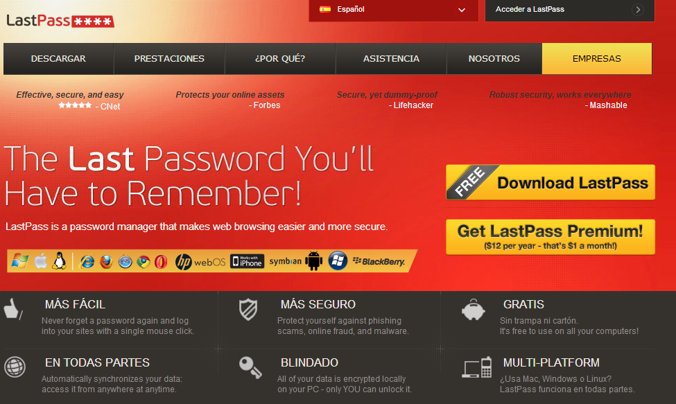 Extensión para Google Chrome LastPass recomendada por WebCarpet™