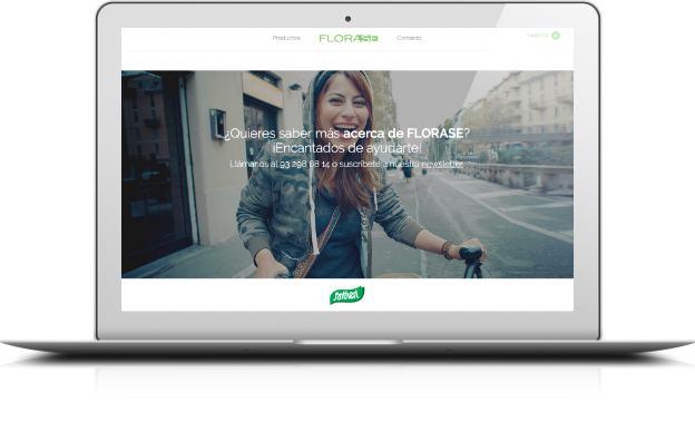 Proyecto WooCommerce tienda virtual Florase Santiveri para laptop desarrollado por la agencia digital webcarpet
